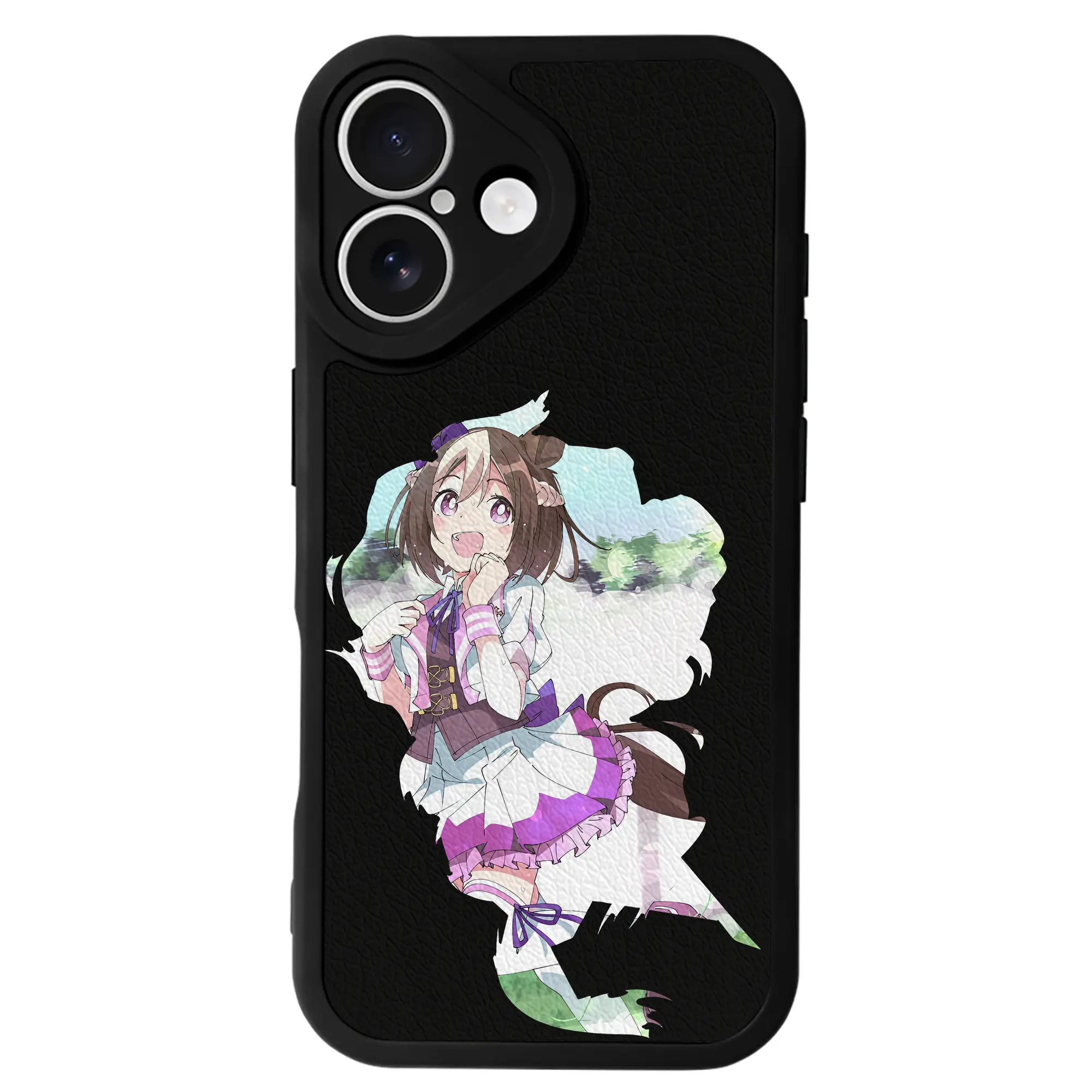 ウマ娘 プリティーダービー グッズ スペシャルウィーク - IPhone 16シリーズ対応 ・ シリコンスマホケース ・ レザー調 ・ 高精度フィット ・ 耐衝撃 ・ ワイヤレス充電対応 ・ 精密カット